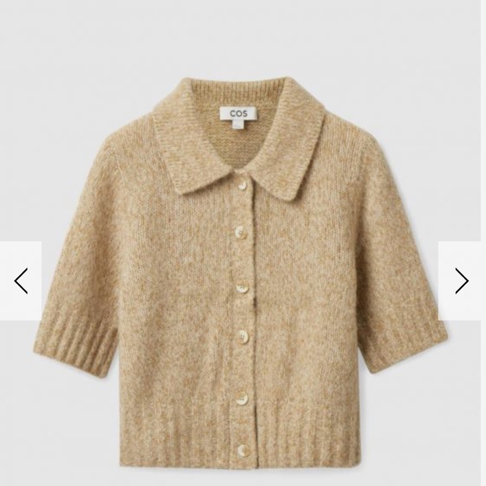 NWOT COS Wool and Alpaca Knit Short Sleeved Cardigan Size Small